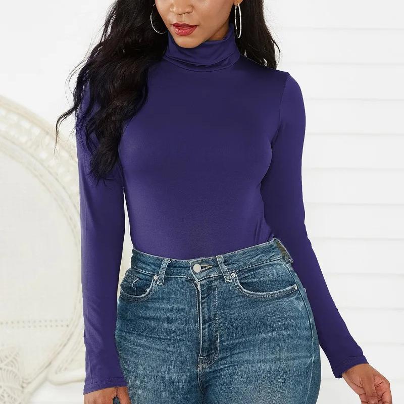 Slim Fits Solid Color Skinny Jumpsuit Women Turtleneck Sexy Women Long Sleeve Playsuits Rompers Bodysuit Clothing 30534