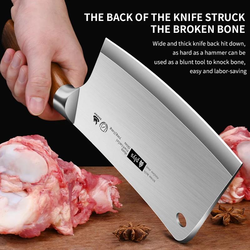 High-grade stainless steel kitchen knife, home imitation wood handle chef's sharp bone knife - new Seiko butcher's bone knife