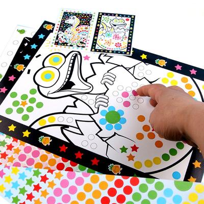 1Pcs Funny Puzzle Dot Stickers For Kids Cute Cartoon Animal Drawing Mosaic Sticker Children Early Educational Patience Training Toys