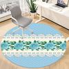 1pc Blue Rose Lace Pattern Office Round Rug, Carpet for Office, Gaming, Lightweight Round Floor Mat Yy260208029