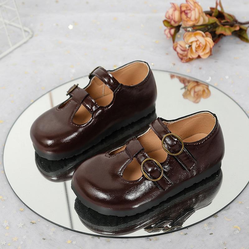 Girls' Leather Shoes 2025 Autumn New Simple British Baby Shoes Women's Treasure Fashion Versatile Casual Non-slip Princess Shoes