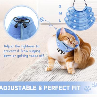 Kegelhalsband für Katzen, weich, bequem, Genesungshalsband für Katzen zur Heilung nach Operationen und zur Angstprävention, verstellbar, atmungsaktiv, für Katzen