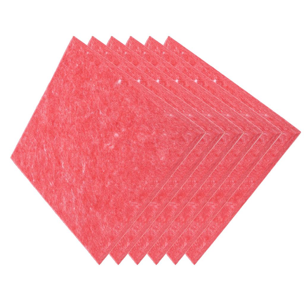 6 szt. Płyta Dźwiękochłonna Akustyczna Poliestrowa Włókna Dźwiękoszczelne Ognioodporne Panele Wyciszające(Czerwony )