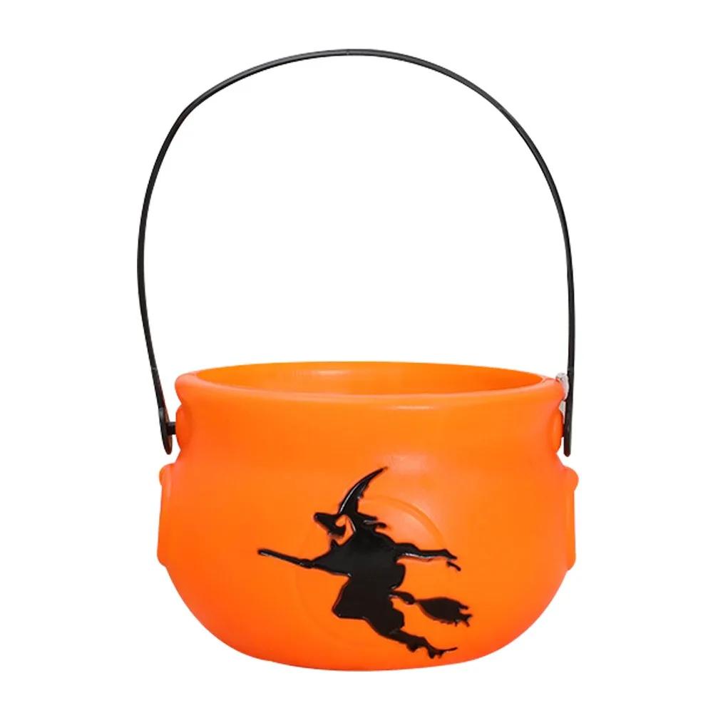 Festive Triangle Eye Halloween Pumpkin Jar Portable Holiday Toy Pumpkin Bucket Halloween Decoration Children