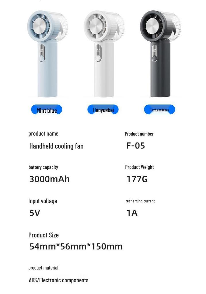 2026 Rechargeable High-Speed Variable-Speed Handheld Cooling Fan with Portable Ice Pack for Outdoor Use