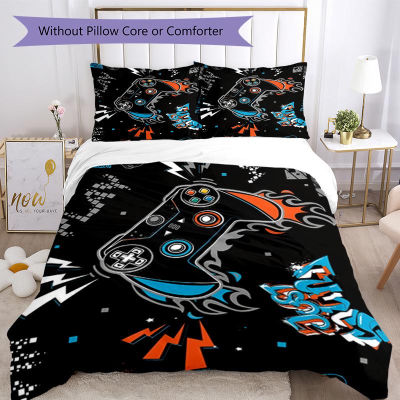 3pcs Game Controller Bedding Set Duvet Cover Closure Includes 1 Duvet Cover & 2 Pillowcases, Soft and Comfortable for All Seasons.