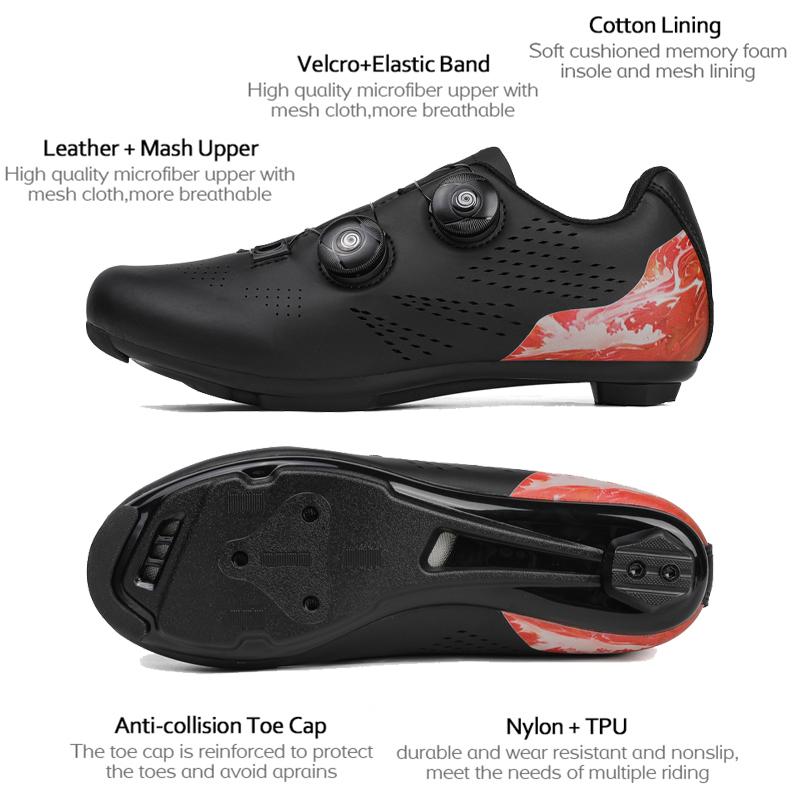 Professioanal Men Road Cycling Sneakers Bike Shoes SPD MTB Sole Flat Racing Speed Trail Mountain Bicycle Footwear Pedal Sports