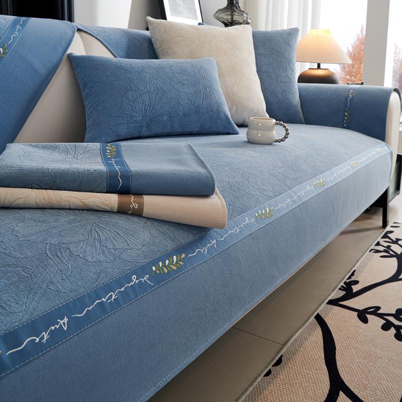 Французский коврик для дивана из синели с жаккардовым противоскользящим утолщенным — фото 6