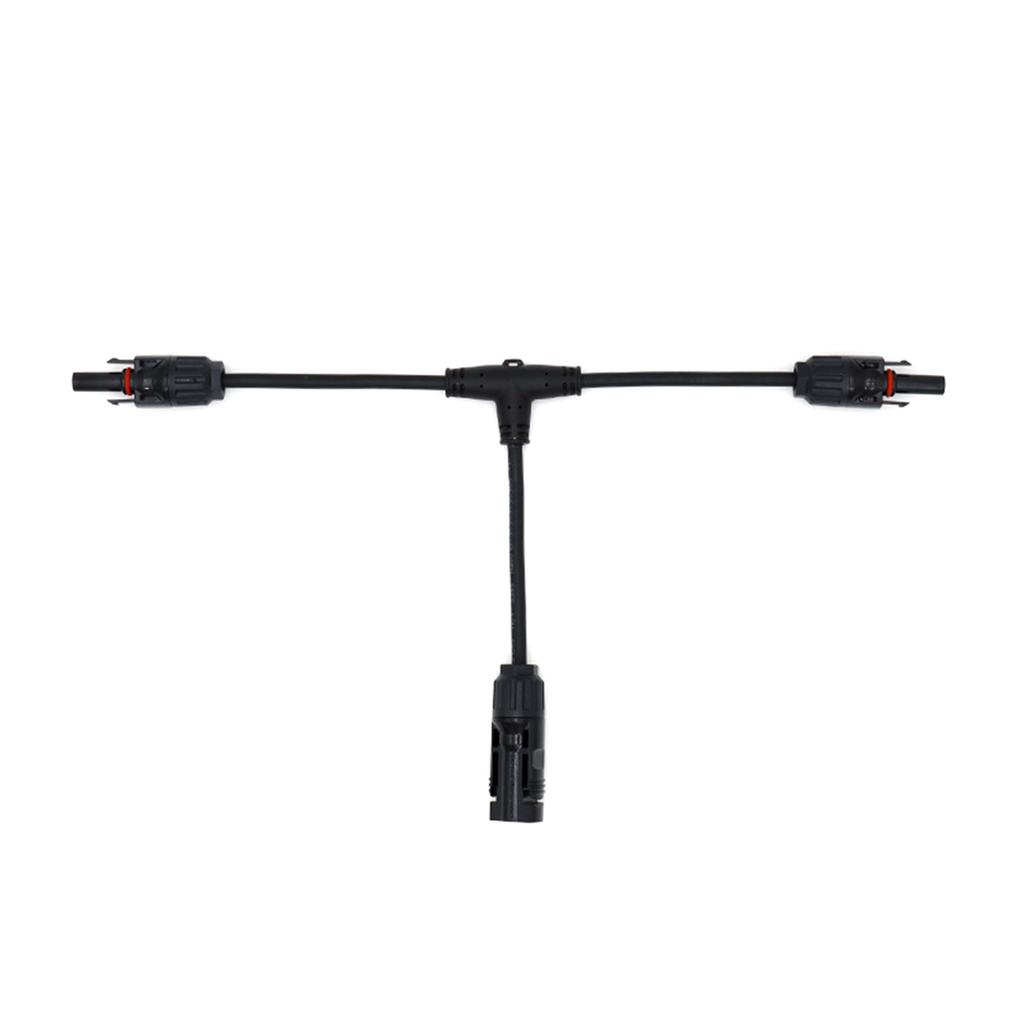 Solar Panel T Branch Connectors 30A 1000V Dual Photovoltaic Wire Splitter 6mm2 Extension Cable Pair for Energy Systems