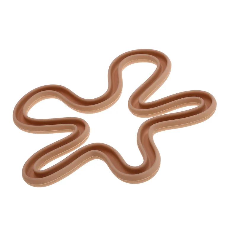 

Nordic Style Irregular Shape Silicone Heat insulation Pad Tableware Placement Stackable Cup Mat Coasters Home Kitchen 16.5x16.5x0.9cm рожевий