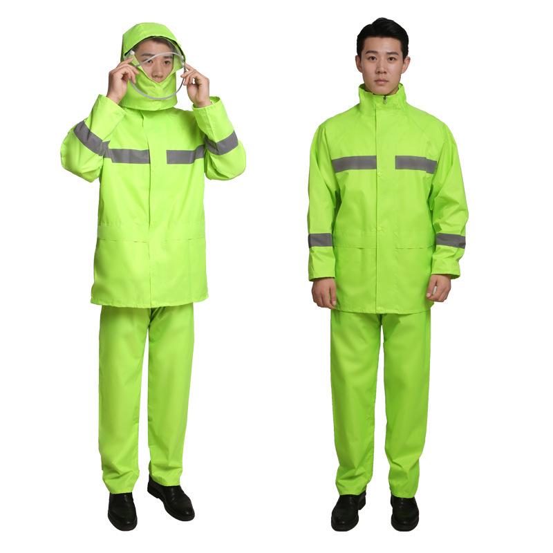 Reflective Rain Jacket & Pants Set for Outdoor Traffic and Sanitation