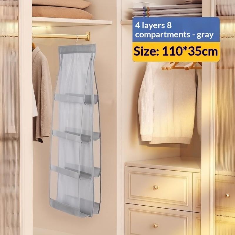 Hanging Handbag Organizer Clear Pockets Large Capacity Light Weight for Entryway Bedroom Closet Storage Use
