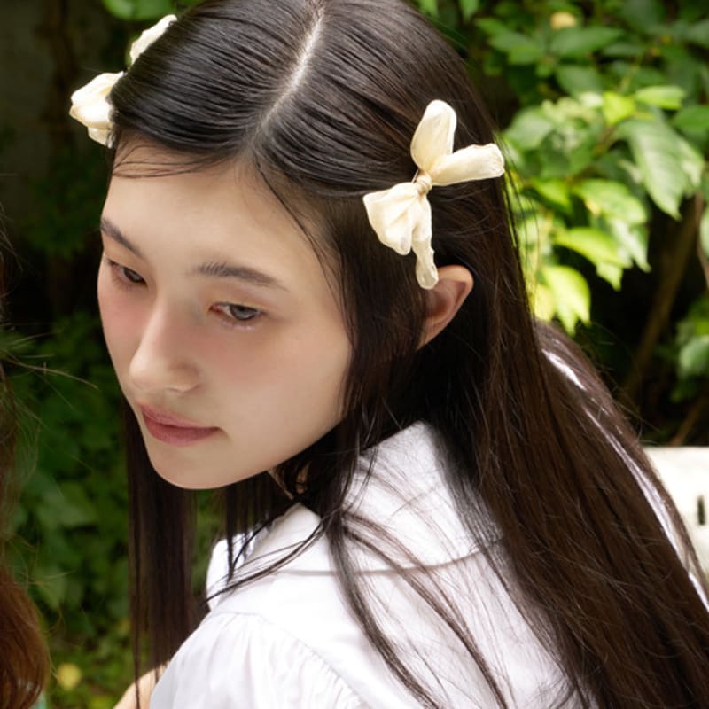 FANTASTIC PLANET [2SET] chiffon ribbon hair pin (2colors)
