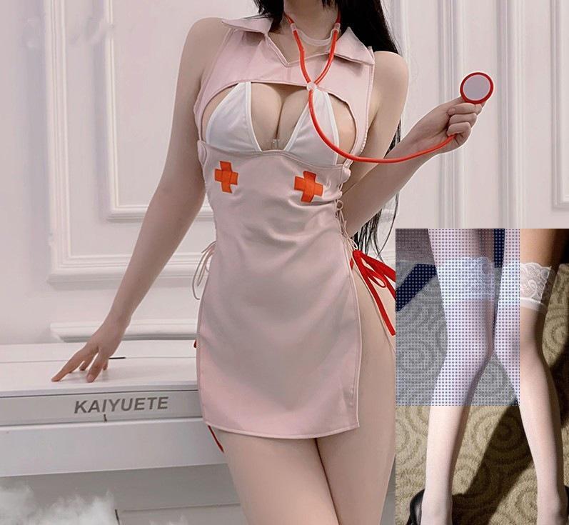 Sex Lingerie Sexy V-Neck Passion Hollow Nurse Uniform Seduction Suit Cosplay