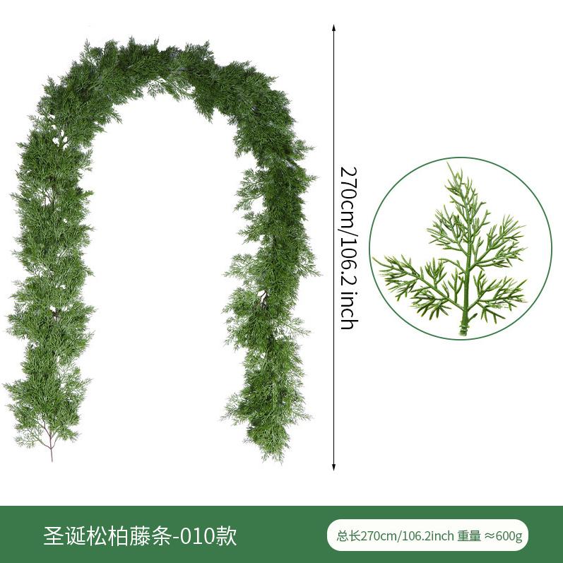 Artificial Pine Needle Dogtail Vine Wall Hanging Christmas Home Decor Fake Green Plants For Indoor Outdoor Mall Decoration
