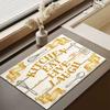 European Border Farmhouse Kitchen Mat Vintage Non Slip Waterproof Dish Drying Counter Decor Pad