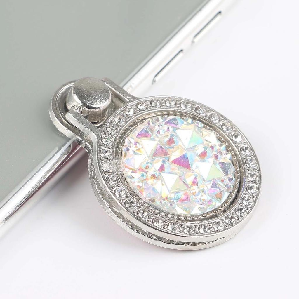 Fashion Luxury Diamond Shiny Gemstones Metal Mobile Phone Ring Bracket Phone Holder Rotatable Ring Bracket for iPhone Samsung