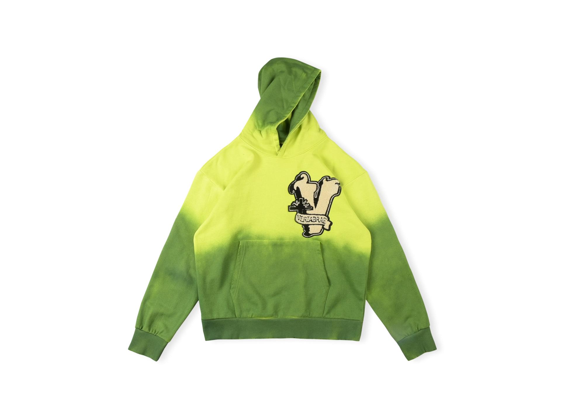 Vertabrace Unisex Distressed Embroidered Pullover Hoodie Small жёлтый