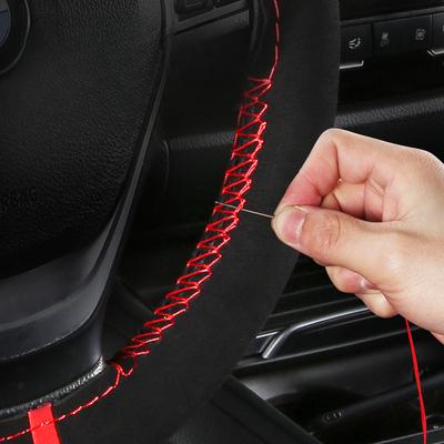 Faux Suede Car Steering Wheel Cover Universal 15 Inch DIY Car Accessories Soft Wear-Resistant Steering Wheel Cover