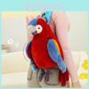 Adorable Red Parrot Plush Backpack Toy Soft Stuffed Animal Gift For Kids