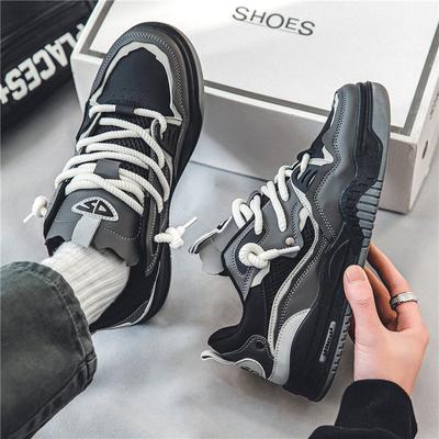 Trendy Designer Skateboard Sneakers Men Chunky Skate Shoes Thick Sole Men's Shoes Casual Tennis Slip On Hip Hop Platform Spring