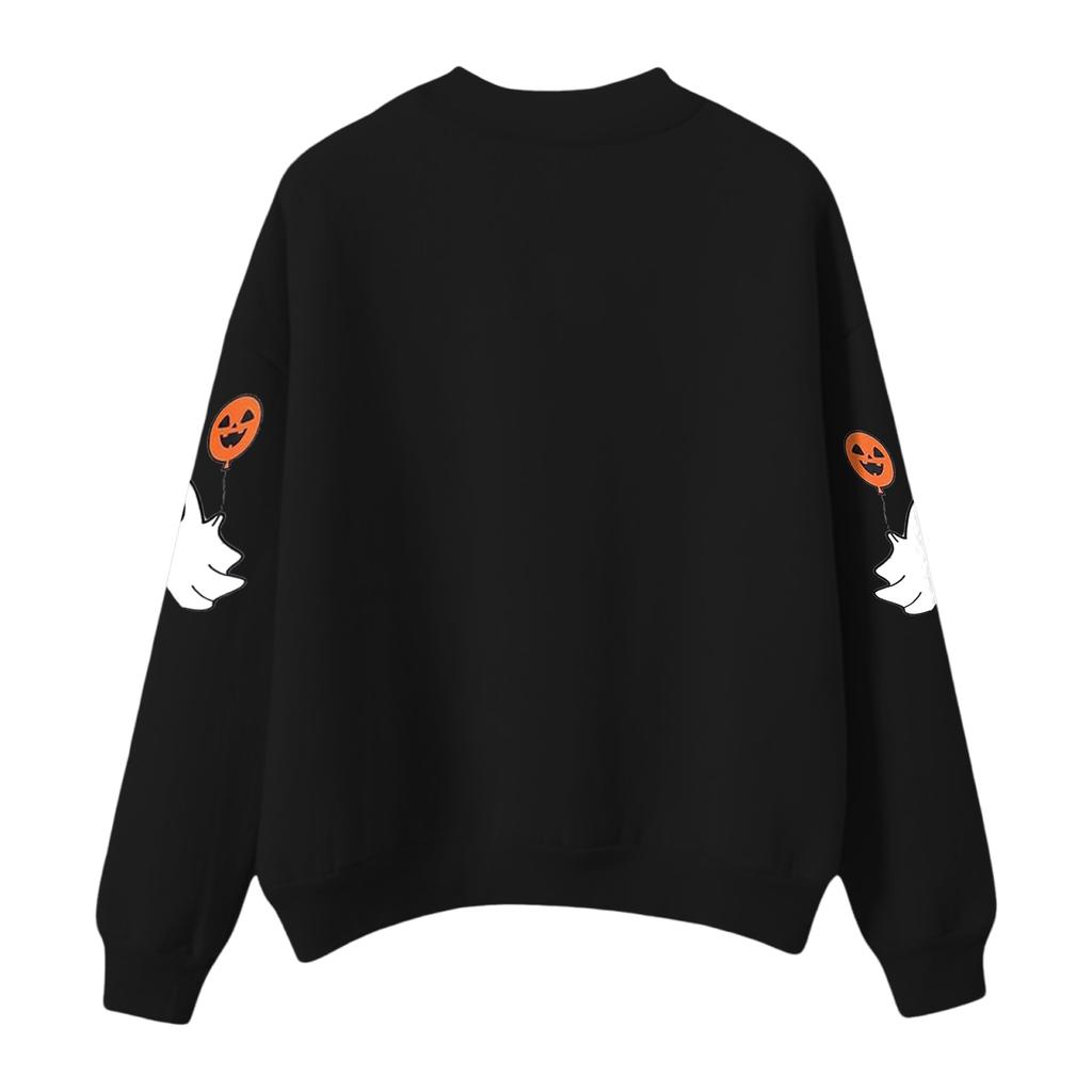 Damen Casual Mode Rundhals Langarm Halloween Bedrucktes Sweatshirt