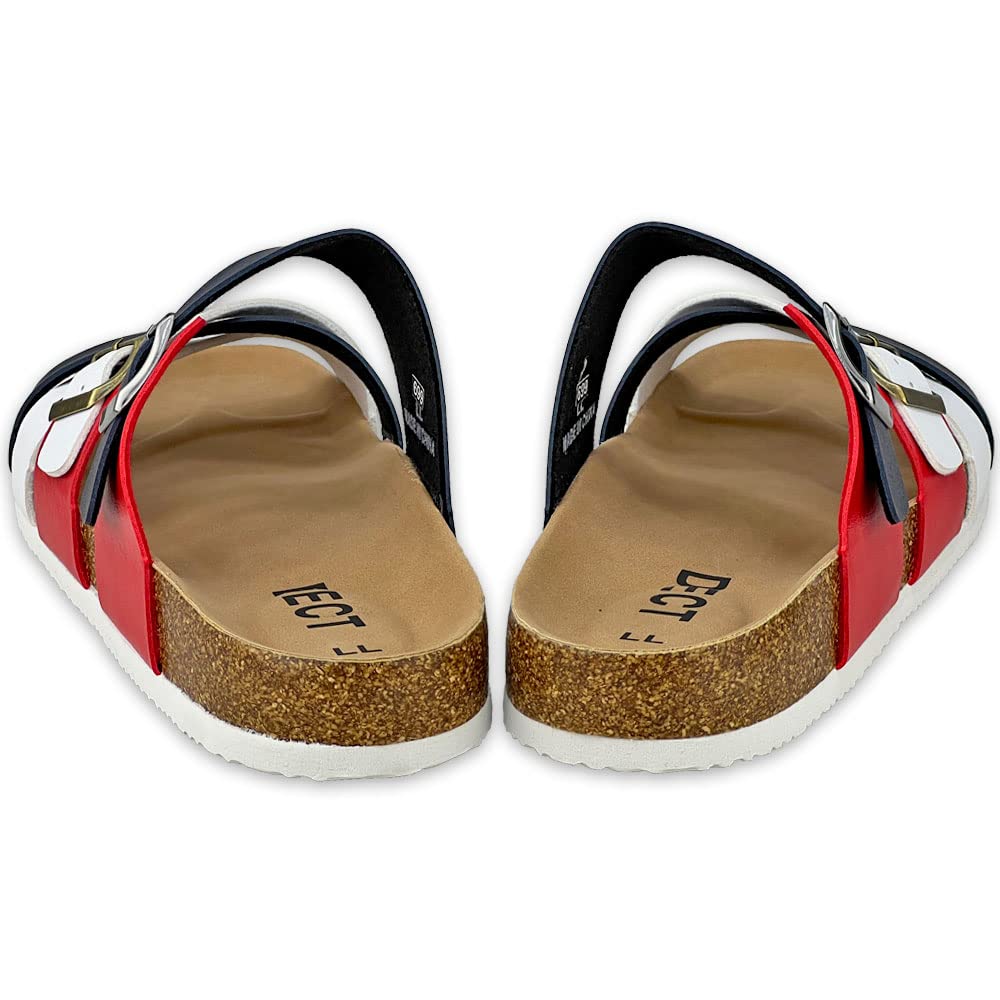 Dect Clog Comfort Sandals with Thick Stylish Men's Sandals, Footbed, Lightweight, Cushioned, Sole, (Tricolor, L)
