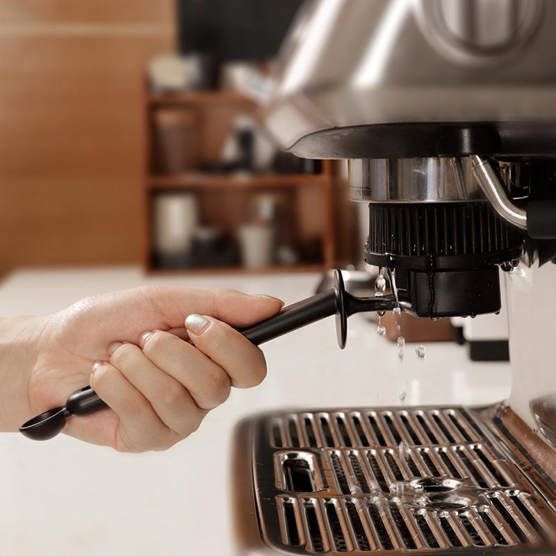 Kaffeemaschinen-Reinigungsbürste halbautomatische Brühkopfreinigungsbürste Filterkopf Nylon Kunststoff weiche Silikonwolle