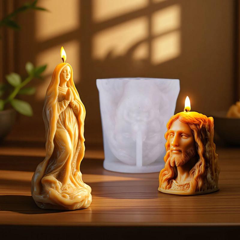 3D Religiöse Relief Silikon Kerzenform DIY Ikone Serie Aroma Gips Gießform Handgemachtes Handwerk Heimdeko Werkzeug Vielseitige Kunst