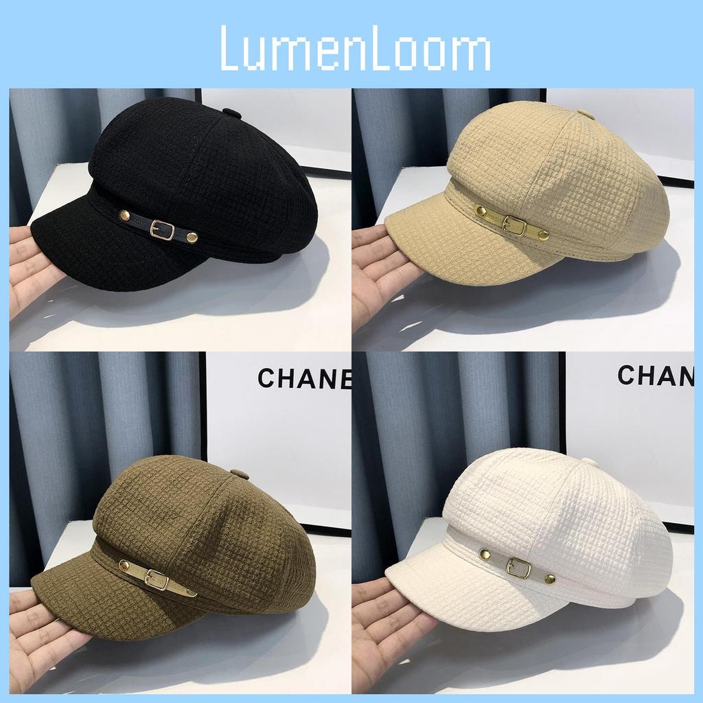 Beret With Retro Solid Color Design And Needle Buckle Decoration For Wear Daily
