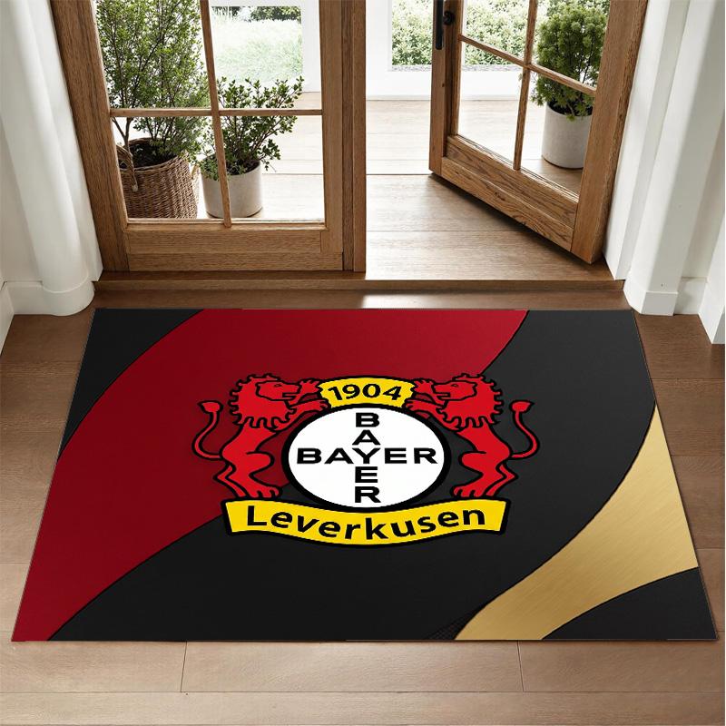 Bayer Leverkusen Football Design Crystal Velvet Rug Soft Decorative Mat for Bedroom Entrance