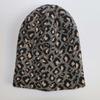 Autumn and winter trendy Korean version of fashion leopard print flanged knitted hat wool hat men's and women's outdoor cold-proof and warm headgear