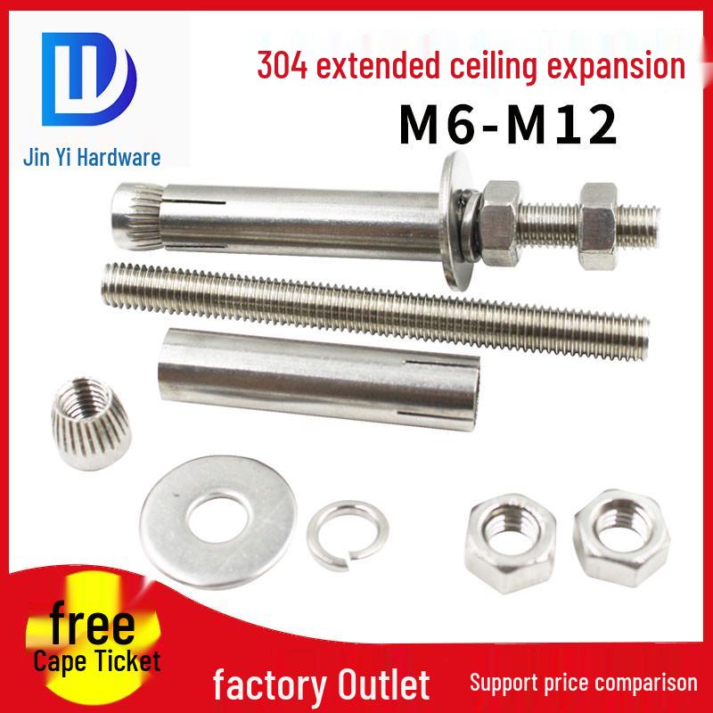 Nerezová ocel 304 Extra dlouhá stropní rozpínací kotva s plně závitovou tyčí