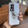 Luxury Bling Rhinestone Heart Ring Bracket Clear Phone Case for OPPO A5i Pro 4G/5G Stand Cover