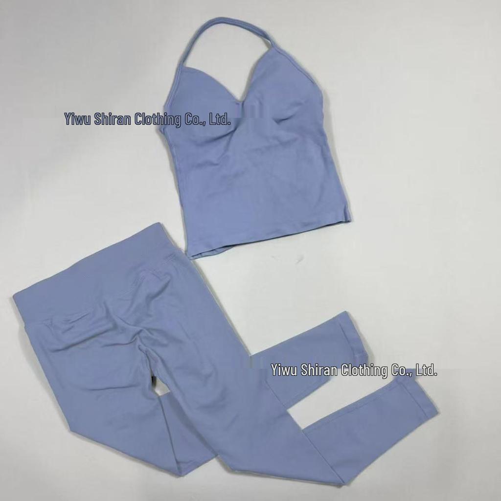 TK Sports Fitness Set: Back-Beauty Halter Tank & Longline Strappy Yoga Wear
