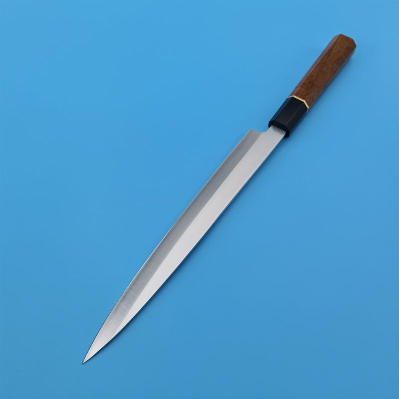 Sashimi Knife 10Cr15MoV VG10 Steel Blade Sharp Yanagiba Slicing Ham Filleting Chefs Cleaver Fish Kitchen Knives Wood Handle 26cm Blade