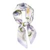 Summer Thin Floral Square Scarf For Women Hair Bag Decoration