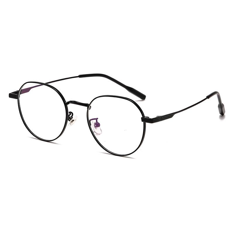 Glasses Frame, Young Round Literary Metal Retro Anti-Blue Myopia Glasses 31217
