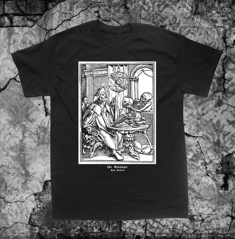 

230 г/м² 100% хлопок Memento Mori Shirthans Holbein Dance Of Death Remember Skull Occult Gothic Skeleton Medieval Evil Wicca Witchcraft Voodoo Seal Sig XXS чёрный