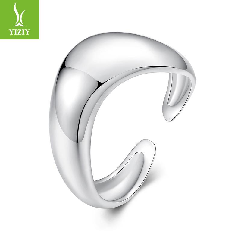 Design Glossy Earrings Ring Set, Unique Personality, Simple And Exquisite Metallic Copper Jewelry