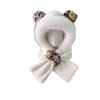 Cute plush penguin two-piece hat, scarf integrated warm, thickened windproof and cold-resistant student riding pullover hat
