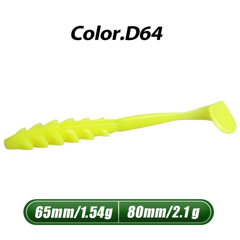 MEREDITH Crazy Shiner II Soft Lure 65 mm 80 mm Rybářská návnada Shad Silikonové návnady T-tail Wobblers Swimbait Umělá polévka leurre