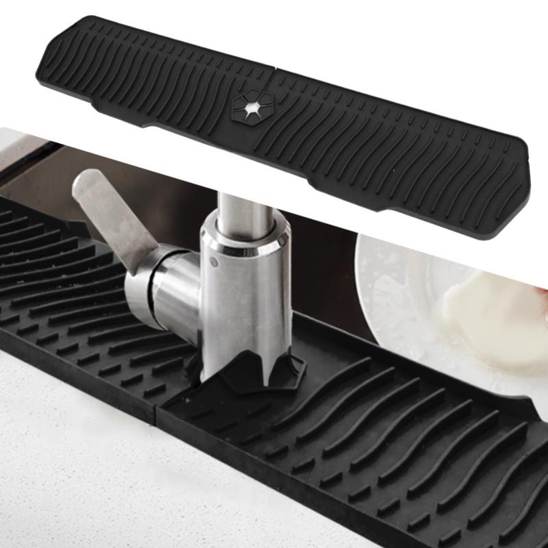29.92in Kitchen Sink Splash Guard Silicone Faucet Handle Drip Catcher Tray Kitchen Gadgets Sink Accessories For Kitchen Counter