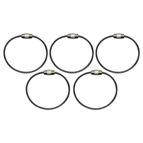 5/10Pcs Durable Steel Wire Rope Ring Connector Keychain Key Holder Hanging Cable