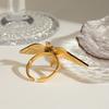 Eleganter Vogel-Flügel Offener Ring Handwerk aus Edelstahl Materialien Dekoration für Stilvolle Frauen Freizeitkleidung Outfits