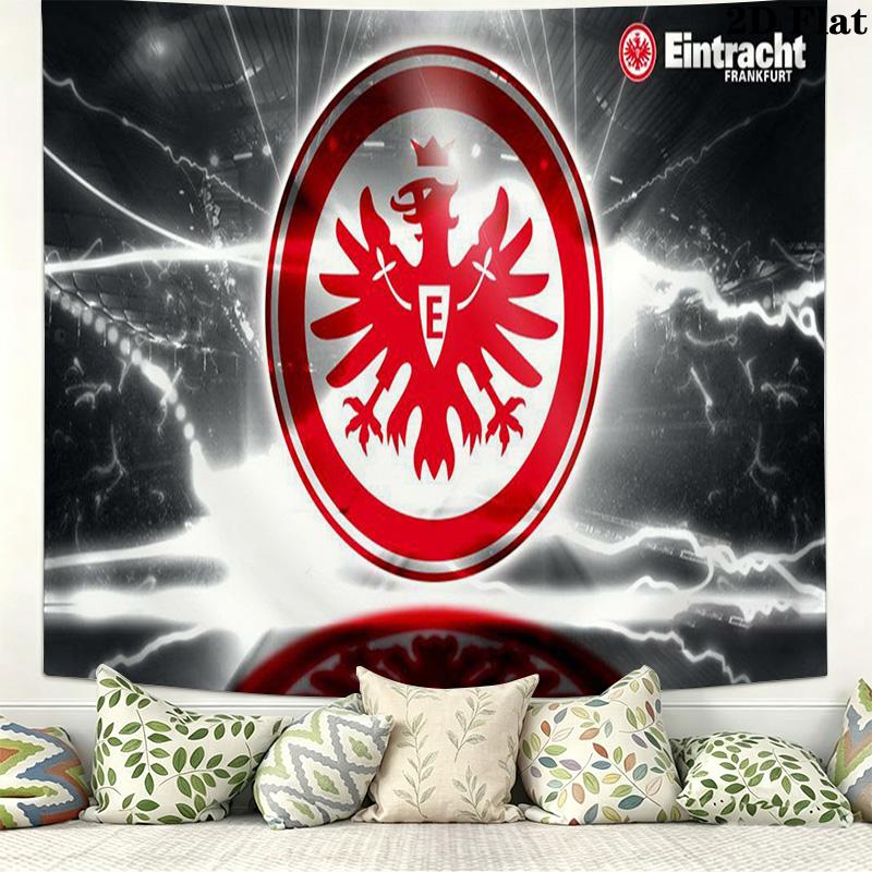 Eintracht Frankfurt Wandteppich Ästhetisches Wandbehang Gedruckter Stoffdecke Dekorative Wandteppiche für Schlafzimmer Wohnzimmer Heimdekoration 150cm x 200cm red