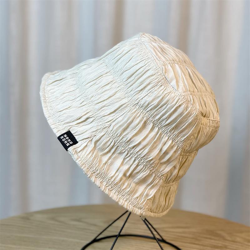 And Spring Autumn Pleated Air Sense Womens Fisherman Hat Plain Face Hat Mask