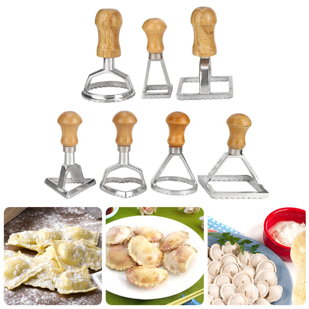 7PCS/Set Dumplings Molds DIY Cookies Cakes Pastry Pasta Stamp Press Cutter Maker Kitchen Attachment