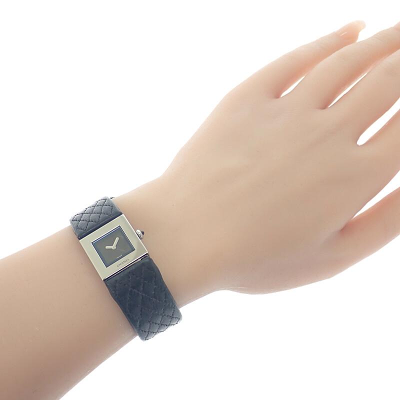 Chanel H0116 Watches black/Silver Stainless Steel/leather Women blackDial