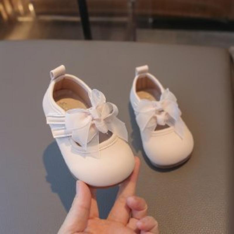 Baby Girls White Bow Decor Mary Jane Dress Shoes